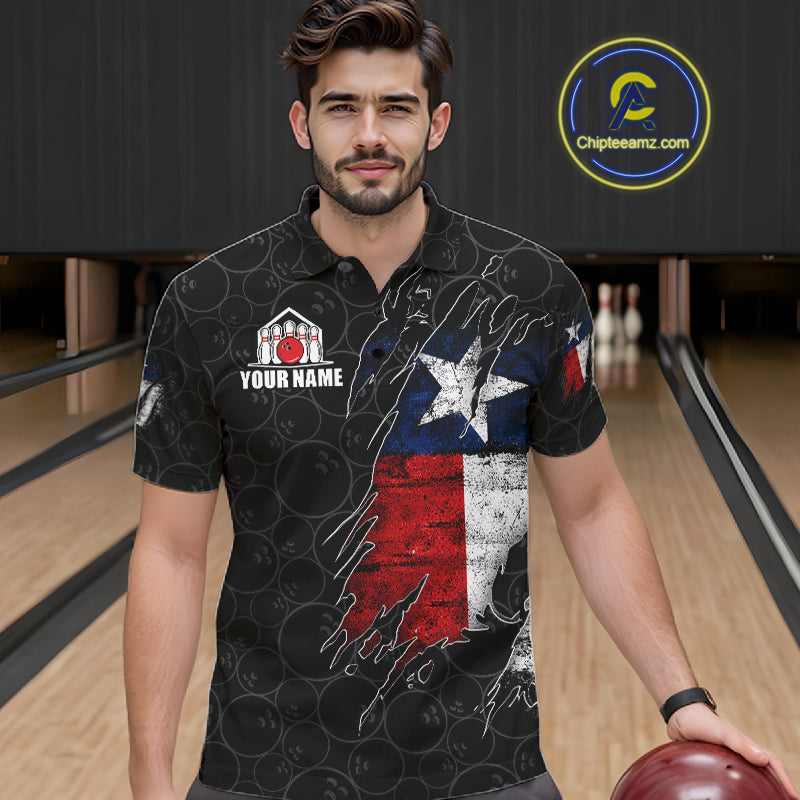Personalized Vintage Texas Flag Bowling Shirts Custom Patriotic Bowling Team Jersey