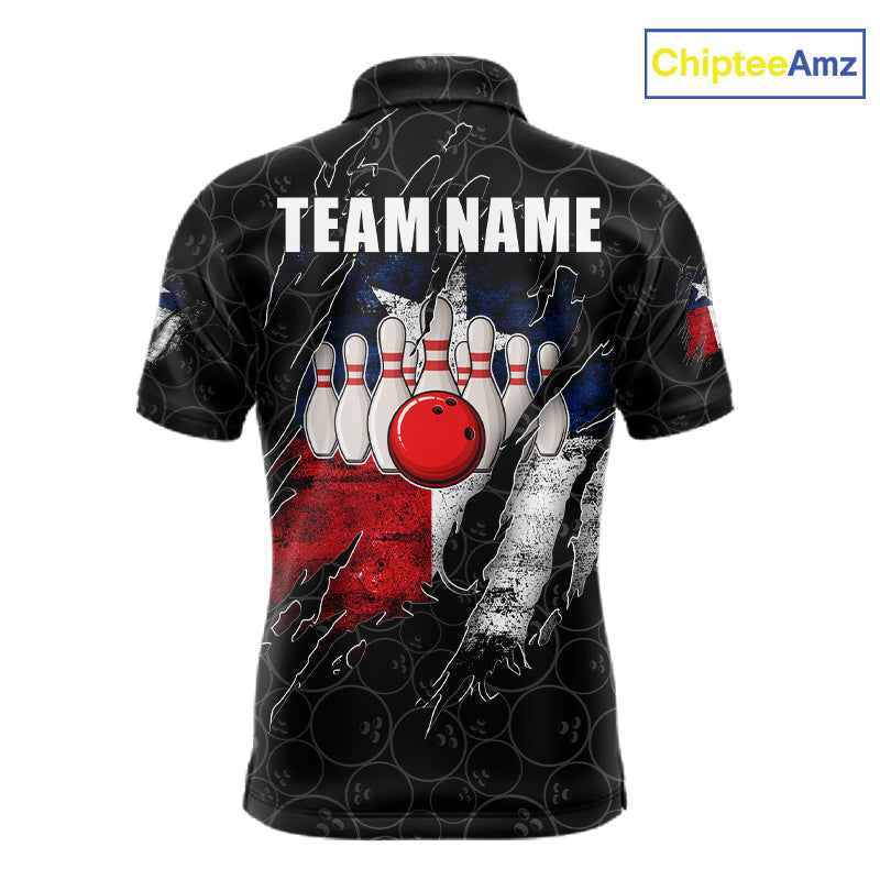 Personalized Vintage Texas Flag Bowling Shirts Custom Patriotic Bowling Team Jersey