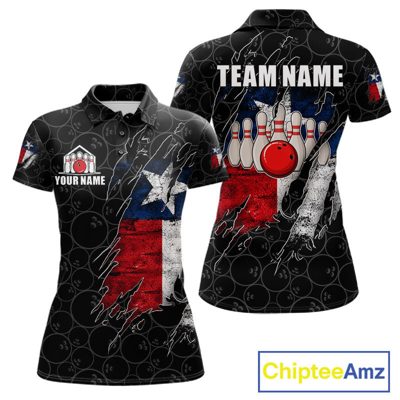 Personalized Vintage Texas Flag Bowling Shirts Custom Patriotic Bowling Team Jersey