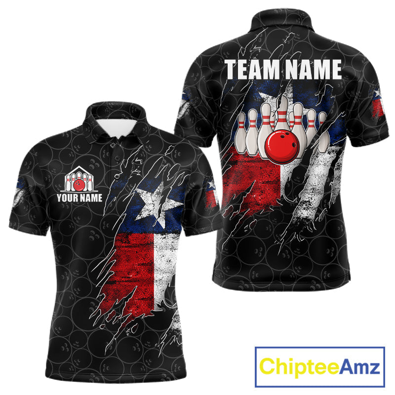 Personalized Vintage Texas Flag Bowling Shirts Custom Patriotic Bowling Team Jersey
