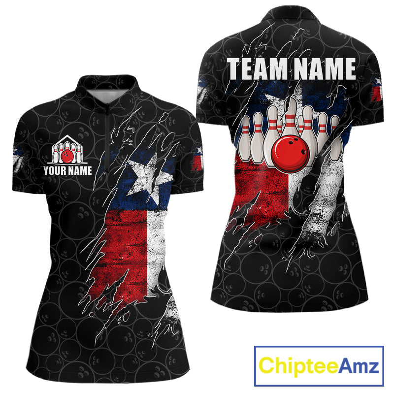 Personalized Vintage Texas Flag Bowling Shirts Custom Patriotic Bowling Team Jersey