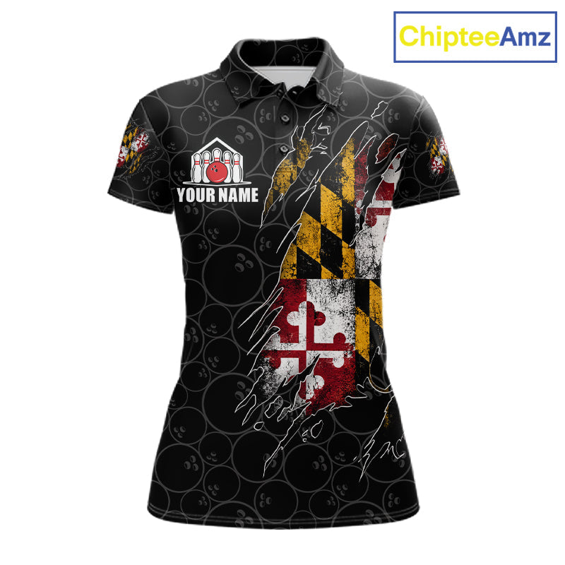 Vintage Maryland Flag Bowling Shirts Custom Patriotic Bowling Team Jersey
