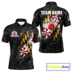 Vintage Maryland Flag Bowling Shirts Custom Patriotic Bowling Team Jersey