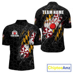 Vintage Maryland Flag Bowling Shirts Custom Patriotic Bowling Team Jersey