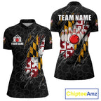 Vintage Maryland Flag Bowling Shirts Custom Patriotic Bowling Team Jersey