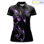 Custom Black And Purple 8 Ball Crown Billiard Shirts, Pool Team Jersey Polo & 1/4 Zip