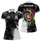 Personalized Paint White 3D Target Archery Polo & Quarter-Zip Shirts, Archery Jerseys Attires