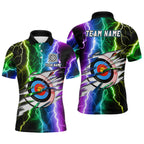Personalized Archery Colorful Thunder Lightning Polo Shirts Custom Archery 3d Target Shirts