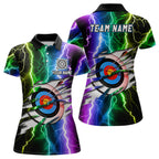 Personalized Archery Colorful Thunder Lightning Polo Shirts Custom Archery 3d Target Shirts