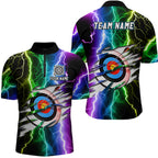 Personalized Archery Colorful Lightning Quarter-Zip Shirts, Archery 3d Target Shirts