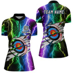 Personalized Archery Colorful Lightning Quarter-Zip Shirts, Archery 3d Target Shirts