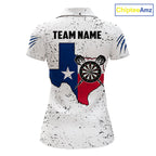Customized Eagle Texas Flag White Grunge Darts Shirts, Patriotic Darts Team Jersey