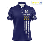 Customized Navy Blue American Flag Darts Shirt, Patriotic Darts League Team Jersey