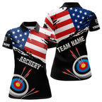 Personalized Grunge USA Flag Archery Shirts Custom Patriotic 4Th Of July Archery Jerseys