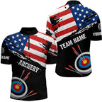 Personalized Grunge USA Flag Archery Shirts Custom Patriotic 4Th Of July Archery Jerseys