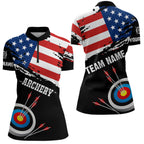 Personalized Grunge USA Flag Archery Shirts Custom Patriotic 4Th Of July Archery Jerseys