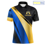 Custom Blue And Gold Bowling Shirts, Bowling League Team Jersey Bowling Tournament Shirts