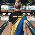 Custom Blue And Gold Bowling Shirts, Bowling League Team Jersey Bowling Tournament Shirts