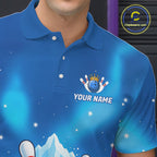Funny Blue Icy Bulldog Crown Bowling Shirts Personalized Bowling Team Jersey Polo, 1/4 Zip