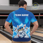Funny Blue Icy Bulldog Crown Bowling Shirts Personalized Bowling Team Jersey Polo, 1/4 Zip