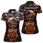 American Flag 3D Dartboard Fire Flame Custom Eagle Darts Shirt, Patriotic Darts Team Jersey