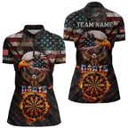 American Flag 3D Dartboard Fire Flame Custom Eagle Darts Shirt, Patriotic Darts Team Jersey