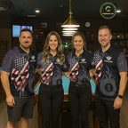 Vintage American Flag Skull 8 Ball Pool Custom Billiard Shirts Patriotic Billiard Team Jerseys