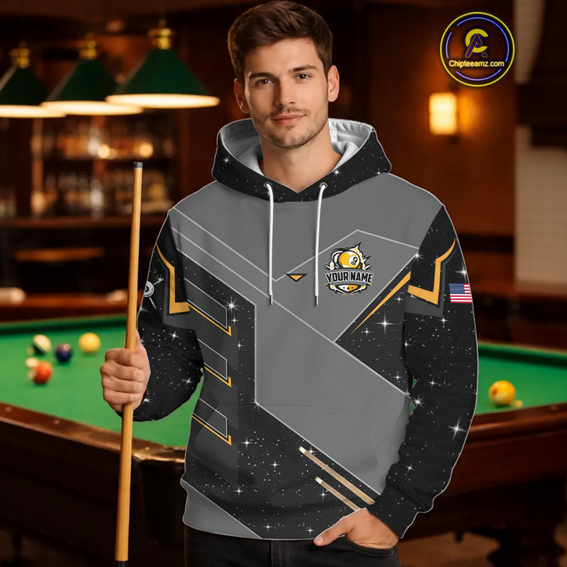 Personalized 9 Ball Pool Billiard Hoodie And Custom 9 Ball Billiards Team Shirt