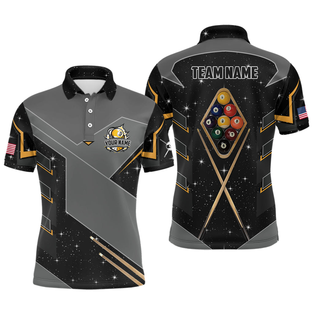 Personalized 9 Ball Pool Billiard Polo Shirts Custom 9 Ball Billiards Attire Jerseys