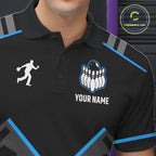 Personalized Bowling Jersey Custom Black And Blue Bowling Team Shirt Polo & 1/4 Zip