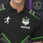 Personalized Bowling Jersey, Custom Black And Green Bowling Team Shirt Polo & 1/4 Zip