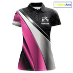 Custom Pink, Black And Silver Bowling Shirt Bowling League Jersey Bowling Tournament Shirt