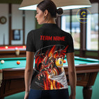 Black And Red 8 Ball 9 Ball Flaming Dragon Billiard Shirts Custom Tornado Pool Team Jersey