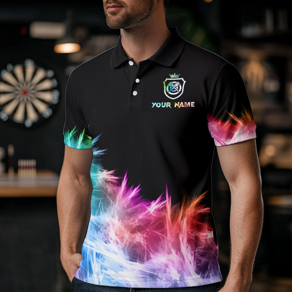 Icy Colorful Light Darts Polo & Quarter Zip Shirts Custom Dart Shirts For Team Darts Jerseys