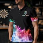 Icy Colorful Light Darts Polo & Quarter Zip Shirts Custom Dart Shirts For Team Darts Jerseys
