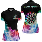 Icy Colorful Light Darts Polo & Quarter Zip Shirts Custom Dart Shirts For Team Darts Jerseys