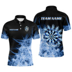 Blue Icy Light Darts Polo & Quarter Zip Shirts Custom Dart Shirts For Team Darts Jerseys