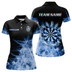 Blue Icy Light Darts Polo & Quarter Zip Shirts Custom Dart Shirts For Team Darts Jerseys