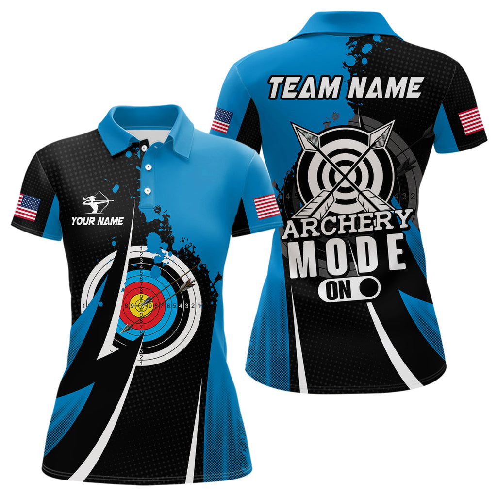 Personalized Blue Jerseys Archery Mode On Polo Shirts Custom Archery Jerseys Team Shirts