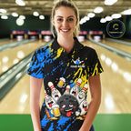 Custom Blue And Gold Drunk Bowling Balls And Pins Funny Bowling Shirt, Beer Bowling Jersey