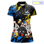 Custom Blue And Gold Drunk Bowling Balls And Pins Funny Bowling Shirt, Beer Bowling Jersey