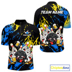 Custom Blue And Gold Drunk Bowling Balls And Pins Funny Bowling Shirt, Beer Bowling Jersey