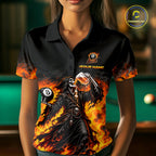 Orange Flaming Grim Reaper Beer Billiard Shirts Custom 8 Ball Pool Team Jersey