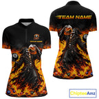 Orange Flaming Grim Reaper Beer Billiard Shirts Custom 8 Ball Pool Team Jersey