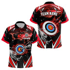 Archery 3d Target Red Jersey Custom Name Archery Polo Shirts Team League Archery Shirts