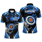 Archery 3d Target Blue Jersey Custom Name Archery Polo Shirts Team League Archery Shirts