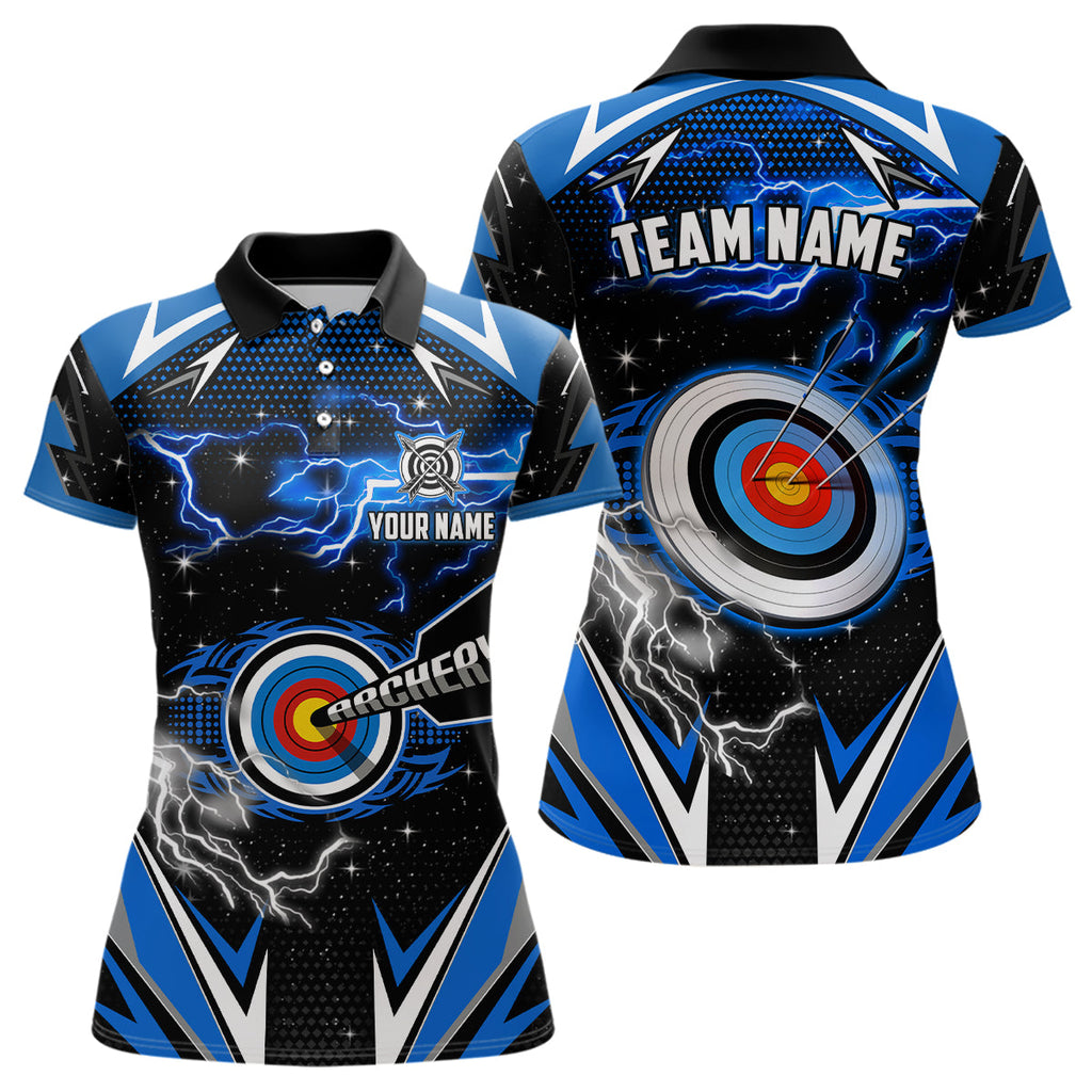 Archery 3d Target Blue Jersey Custom Name Archery Polo Shirts Team League Archery Shirts