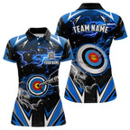 Archery 3d Target Blue Jersey Custom Name Archery Polo Shirts Team League Archery Shirts