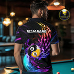 Blue And Purple Custom Yin-Yang 8 Ball 9 Ball Billiard Shirts Custom Pool Team Jersey