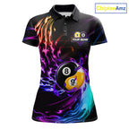 Blue And Purple Custom Yin-Yang 8 Ball 9 Ball Billiard Shirts Custom Pool Team Jersey